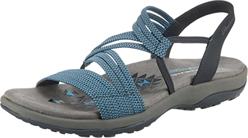 Skechers REGGAE SLIM SKECH APPEAL, Sandalias de Punta Descubierta para Mujer, Navy Gore, 41 EU - Imagen 1