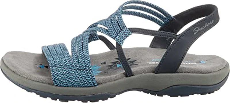 Skechers REGGAE SLIM SKECH APPEAL, Sandalias de Punta Descubierta para Mujer, Navy Gore, 41 EU - Imagen 3