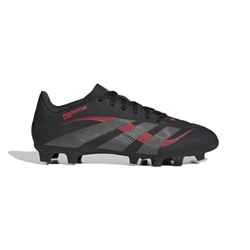 adidas Predator Club Firm Multi Ground Football Boots, Botas de fútbol Unisex Adulto, Core Black/Grey Four/Lucid Red, 42 EU - Imagen 2