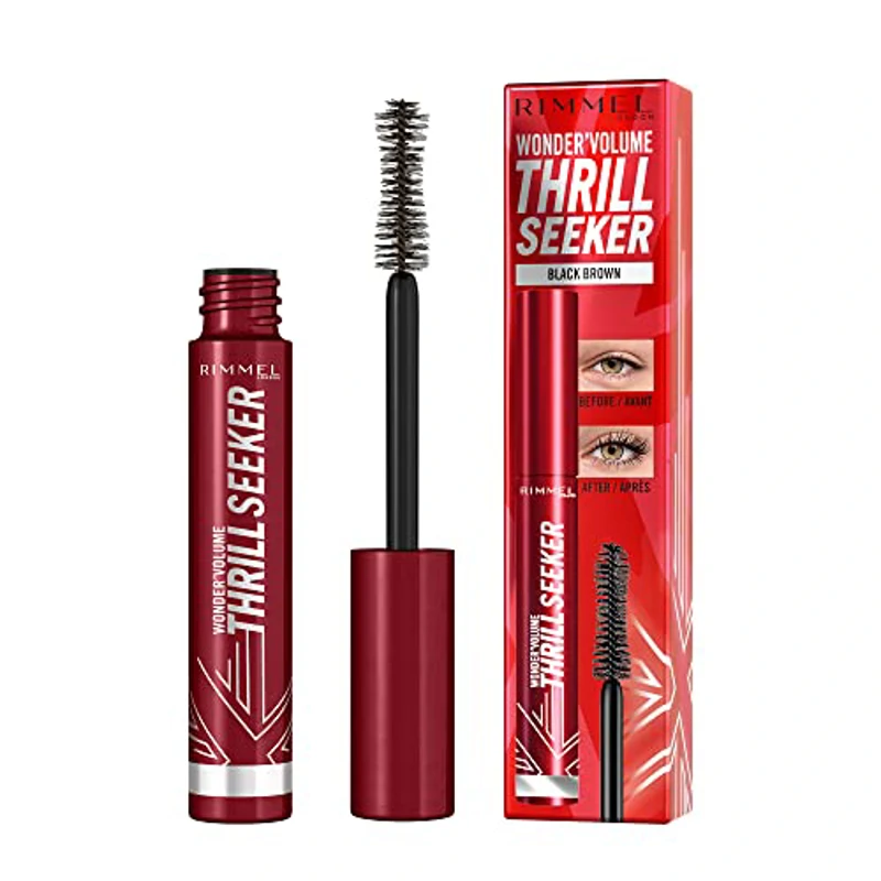 Rimmel Wonder'Volume Thrill Seeker Máscara de pestañas, Black/Brown, 8mL - Imagen 1