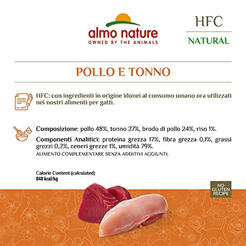 almo nature HFC Natural Comida húmeda para Gatos, Pollo y atún, 24 Unidades (24 x 70 g) - Imagen 3