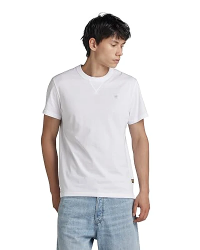 G-STAR Nifous T-Shirt, Camiseta para Hombre, Blanco (White D24449-336-110), L - Imagen 1