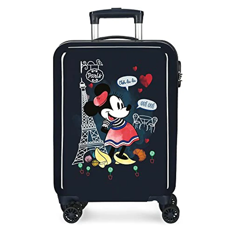Disney Minnie Around the World Maleta de cabina Azul 38x55x20 cms Rígida ABS Cierre de combinación lateral 34 2 kgs 4 Ruedas dobles Equipaje de Mano - Imagen 1