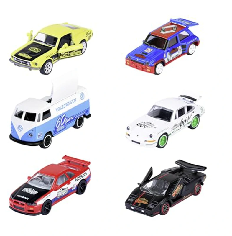 Majorette - Coche a Escala 60 Aniversario edición 'Deluxe'- Recibirá 1 de 6 Modelos de Coches de Juguete (al Azar), con Logotipo de la Marca y Caja metálica coleccionista, 7,5cm (212054102) - Imagen 1