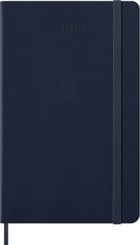 Moleskine Agenda Diaria, Agenda Diaria 2026 12 Meses, Con Tapa Dura y Cierre Elástico, Formato Grande 13x21, Color Azul - Imagen 3