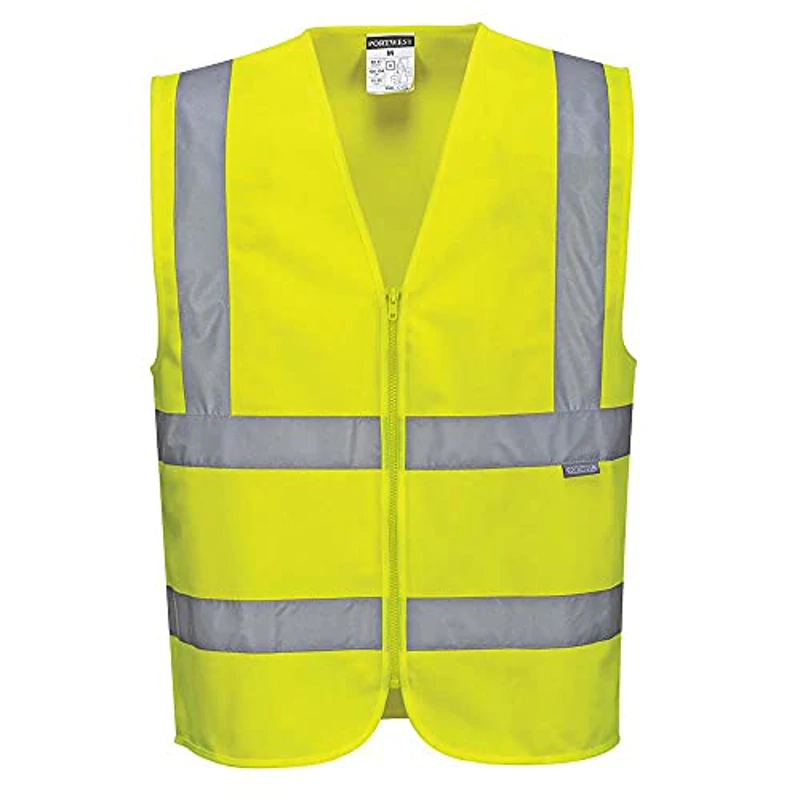 Portwest Chaleco Alta Visibilidad, Con Bandas Y Tirantes, Con Cremallera, Tamaño: L, Color: Amarillo, C375YERL - Imagen 1