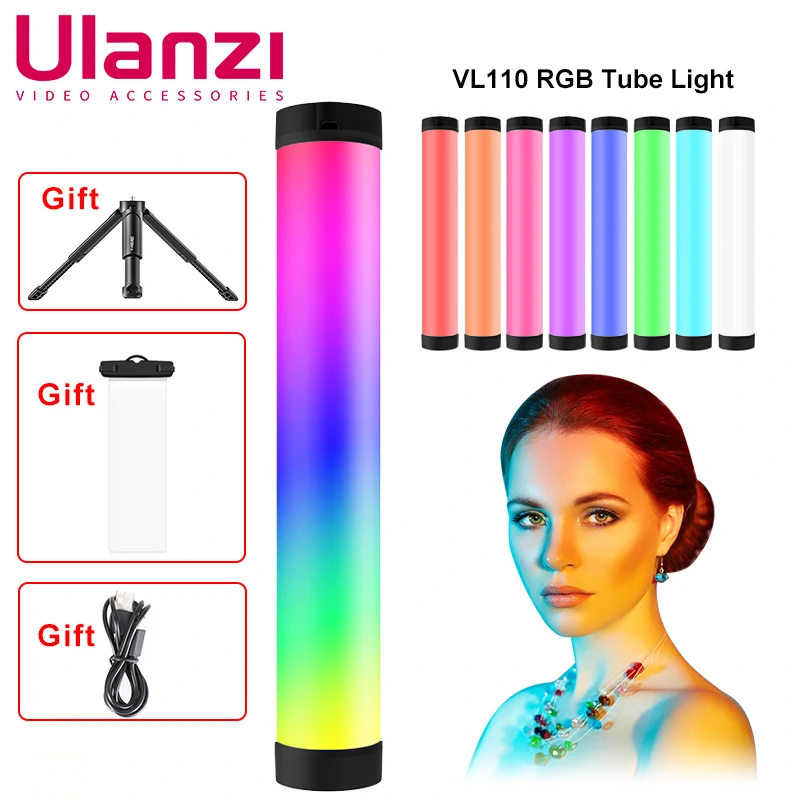 Ulanzi VL110 RGB Stick Light Led tubo de luz de vídeo a todo Color lámpara de mano magnética regulable portátil fotografía estudio luz - Imagen 1