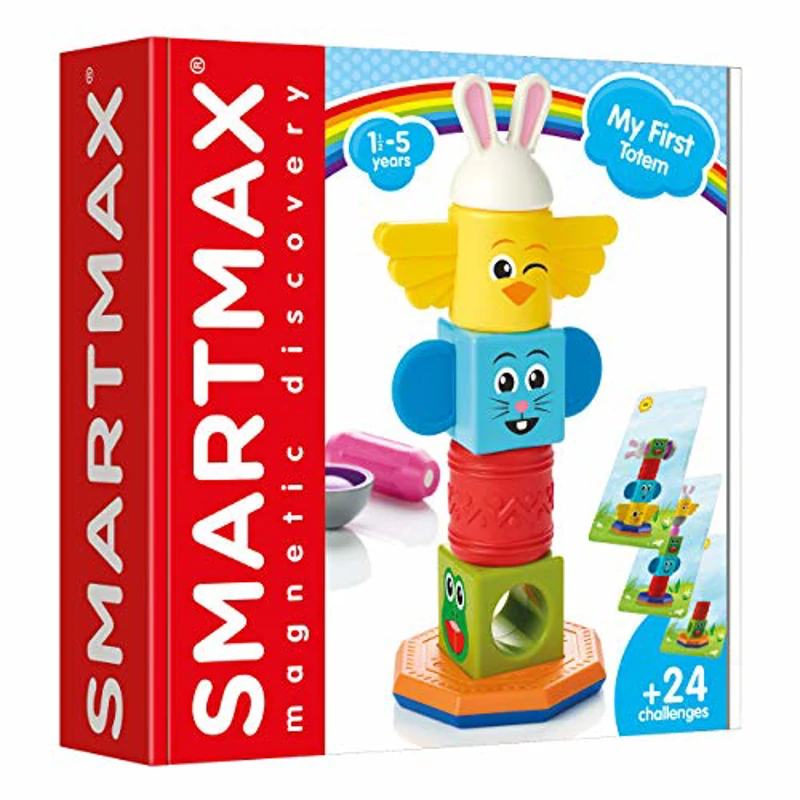 SMARTMAX - My First Totem, Magnetic Discovery Play Set with 24 Challenges, 7 pieces, 1 1/5 - 5 Years - Imagen 1