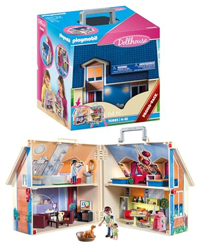 PLAYMOBIL Dollhouse 70985 Casa Muñecas Maletín con Mango Plegable, Juguetes para niños a Partir de 4 años - Imagen 1