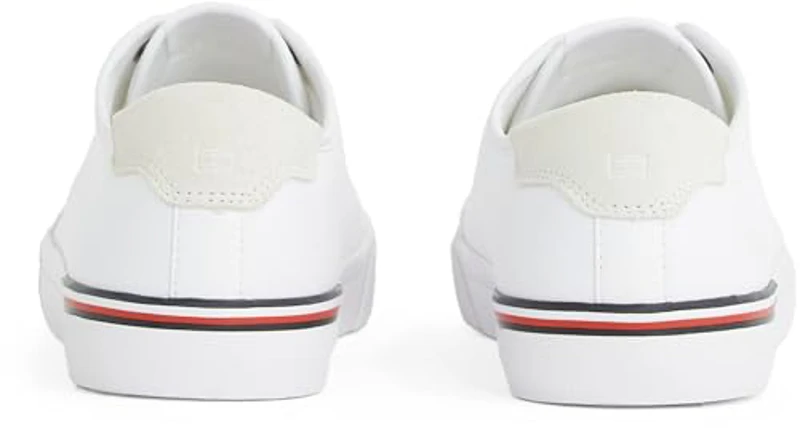 Tommy Hilfiger Sneaker con Suela Vulcanizada Hombre Core Corporate Canvas Low Top, Blanco (White), 45 - Imagen 2