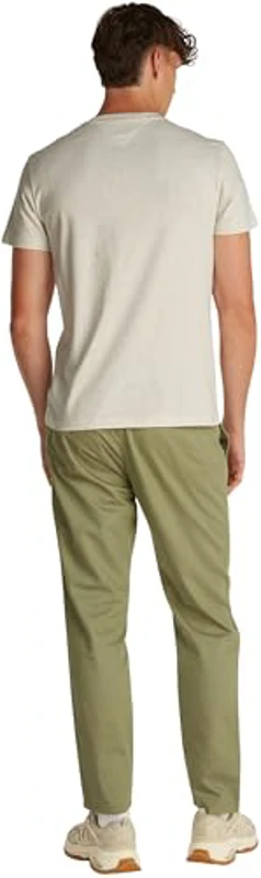 Tommy Jeans TJM Slim Linear Chest tee Ext, Camiseta de Manga Corta Hombre, Beige (Oat Marl Htr), XS - Imagen 2