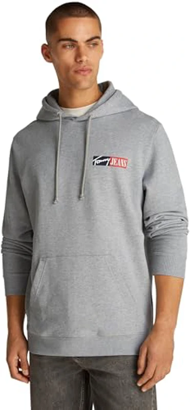 Tommy Jeans Sudadera Hombre Entry Graphic con Capucha, Gris (Grey Htr), 5XL - Imagen 1