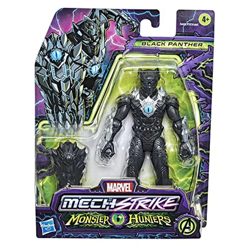 Hasbro - Marvel Classic Avengers Mech Strike Monster Hunters - Figura de Black Panther de 15 cm - para niños a Partir de 4 años, F4426 - Imagen 3