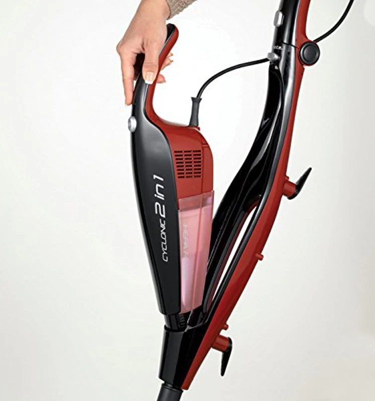 Ariete Evo 2 en 1 2764 - Aspirador Escoba de Mano con Cable, Ciclónico, 600 W, Filtro Hepa, Color Negro y Rojo - Imagen 2