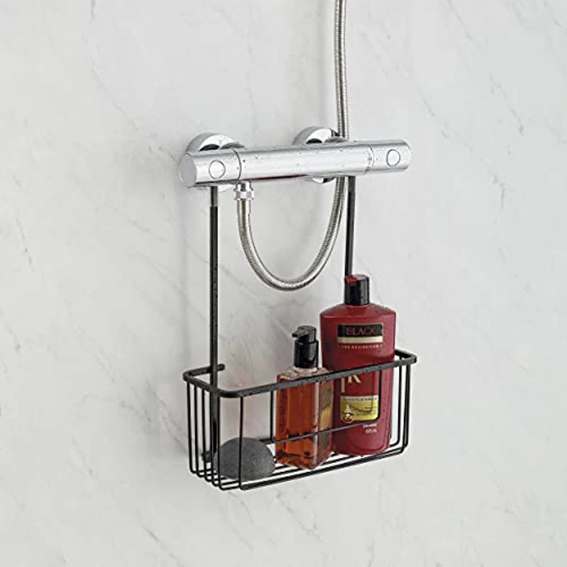 Tatay 6603400 Estante de Ducha con Colgador Aluminium, 100 por 100 Inoxidable, Aluminio Anodizado, Diseño Moderno, Negro, Medidas 28 x 12,8 x 38,5 cm - Imagen 2