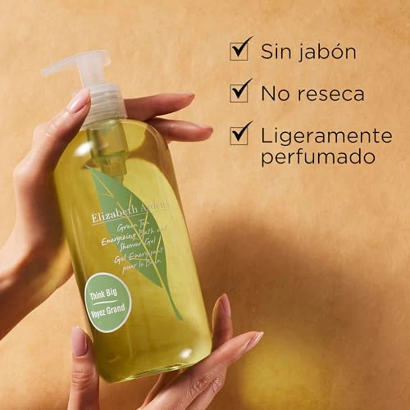 Elizabeth Arden - Green Tea, Gel de Baño y Ducha Energizante, Perfumado con Té Verde, Refrescante, Floral y Cítrico, Limpiador Suave para la Piel, Sin Jabón - 500 ml - Imagen 3