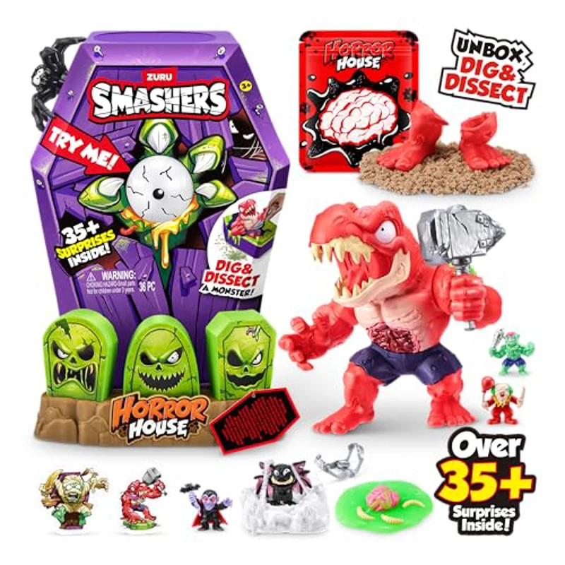 Smashers Mega Horror House de ZURU, Juguete Interactivo, Juguete Coleccionable para niños y Adolescentes (30 cm), (Dinosaur) - Imagen 3