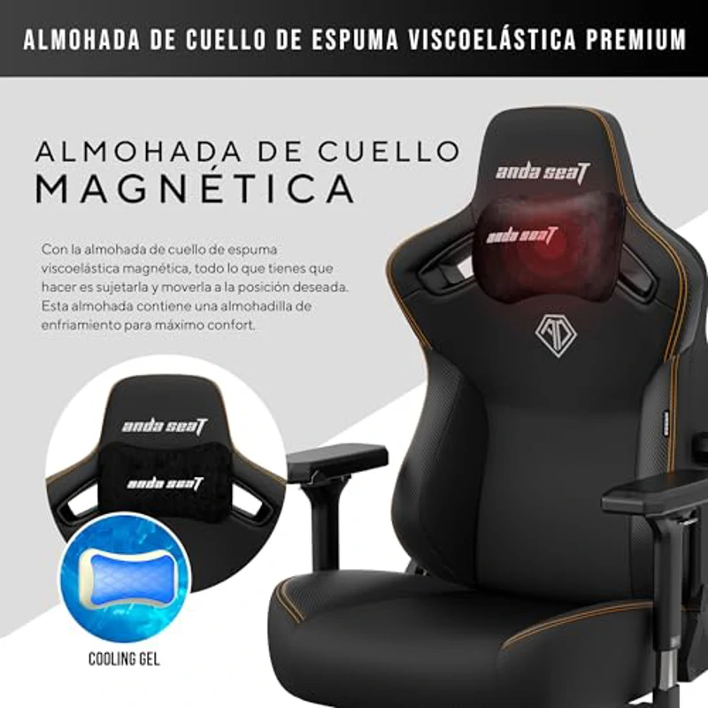 Anda Seat Kaiser 3 XL Silla Gaming, Comoda Silla Racing Gamer Adulto para Trabajo/Oficina/Estudio/Gaming, Sillas Ergonomicas para Ordenador, Ergonomic Office Desk Chair - Negra Extra Grande - Imagen 3