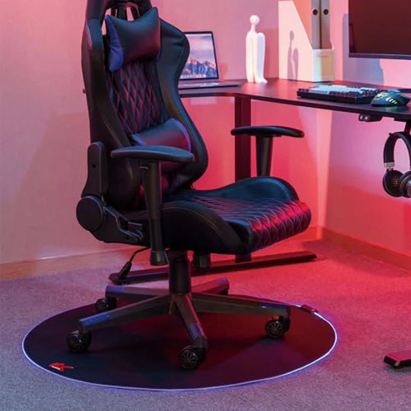 NanoRS RS171 Alfombrilla para Silla de Juegos con Retroiluminación RGB, Diámetro: 100 cm, Protección del Suelo, Alfombrilla Protectora para el Suelo, Almohadilla para Silla de Oficina - Imagen 1