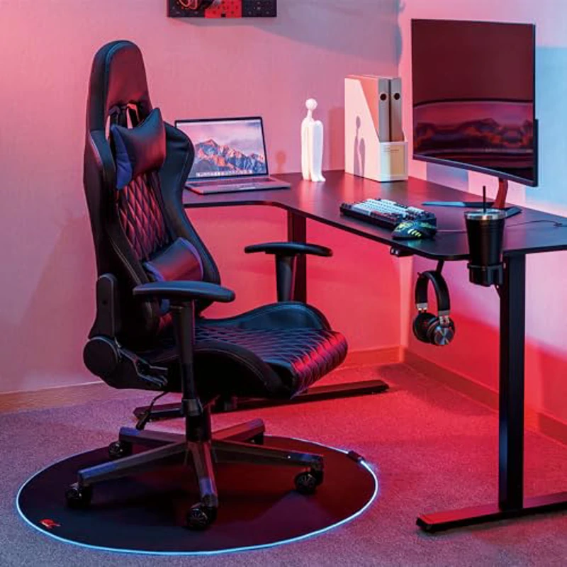 NanoRS RS171 Alfombrilla para Silla de Juegos con Retroiluminación RGB, Diámetro: 100 cm, Protección del Suelo, Alfombrilla Protectora para el Suelo, Almohadilla para Silla de Oficina - Imagen 3
