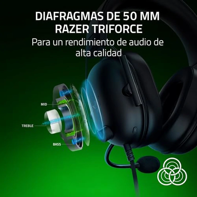 Razer Blackshark V2 X (Xbox) - Auriculares con Cable para la Consola Xbox S|X (250g, micrófono cardioide, Controladores 50mm, cancelación pasiva del Ruido, Conector 3,5mm) Negro - Imagen 2