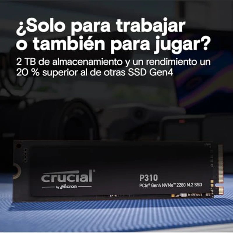 Crucial P310 SSD 500GB PCIe Gen4 NVMe M.2 2280 SSD Interno Gaming, Disco Duro SSD, hasta 6.600 MB/s, Compatible con Ordenador Portátil y de Sobremesa - CT500P310SSD801 - Imagen 3