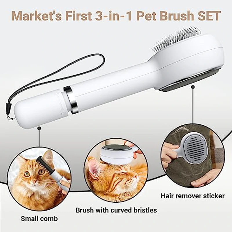 Zivacate Cepillo para Gatos [3 en 1] Quita Pelos Mascota & Peine Perro, Cepillo Quitapelos para Mascotas para Pelo Corto/Pelo Largo - Imagen 2