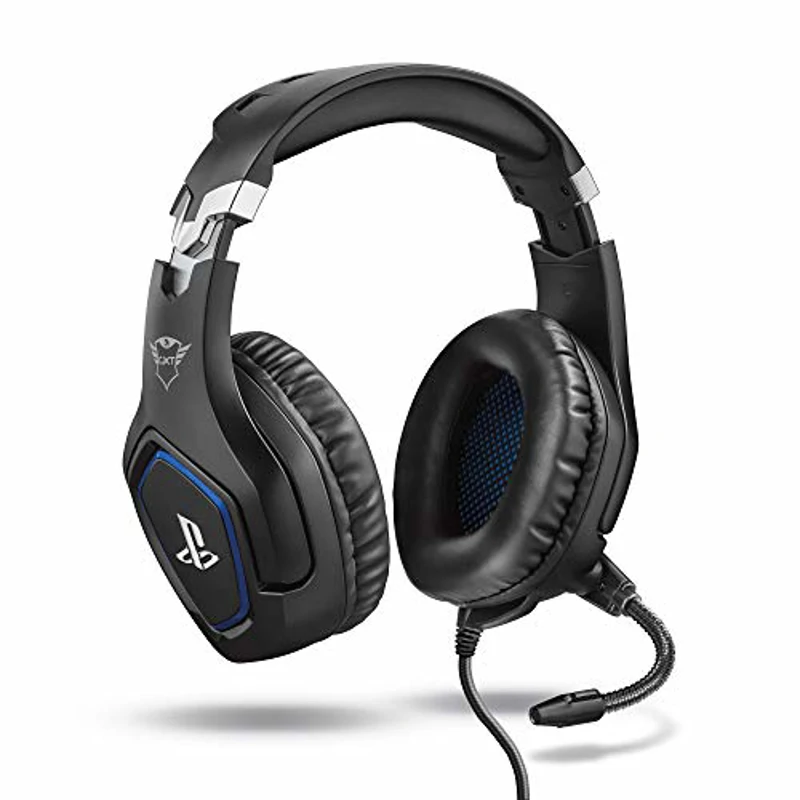 Trust Gaming Cascos PS4 y PS5 Auriculares de Gaming GXT 488 Forze, Licencia Oficial para Playstation, Micrófono Plegable, Altavoces Activos de 50 mm, Cable Trenzado de Nailon de 1.2 m, Negro - Imagen 1