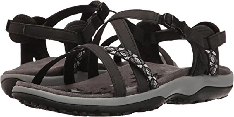 Skechers REGGAE SLIM VACAY, Sandalias para Mujer, Black Duraleather/ Webbing, 39 EU - Imagen 1