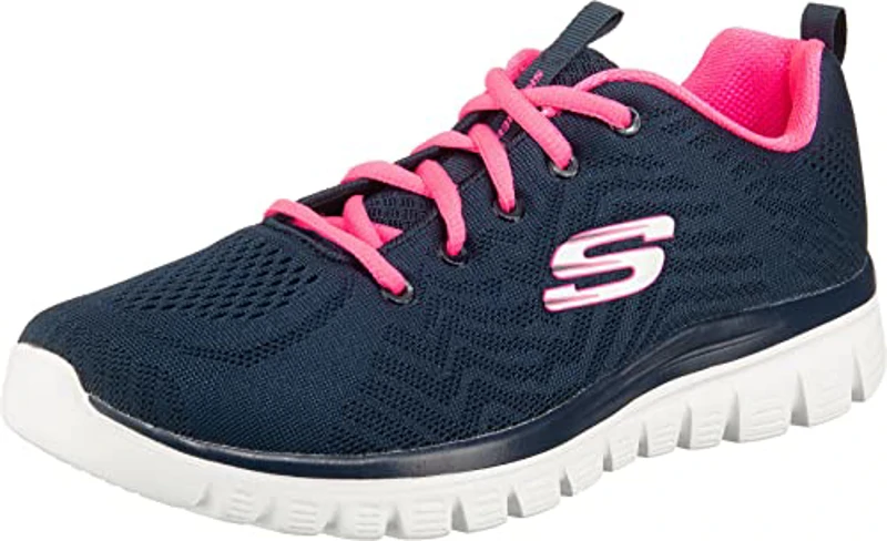 Skechers Graceful Get Connected Regular, Zapatillas Mujer, Navy Mesh Hot Pink Trim, 40 EU - Imagen 1