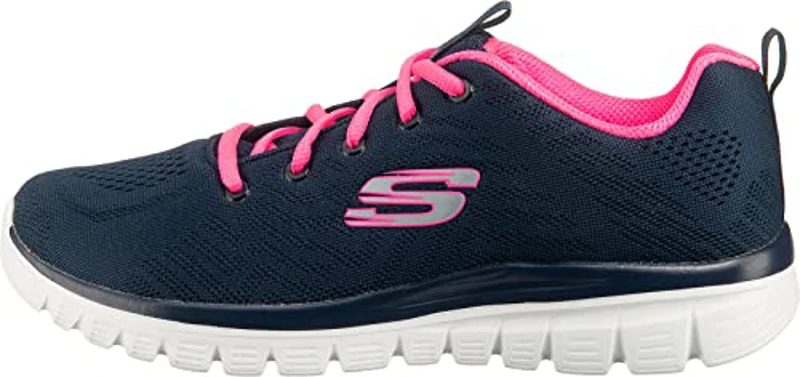 Skechers Graceful Get Connected Regular, Zapatillas Mujer, Navy Mesh Hot Pink Trim, 40 EU - Imagen 3