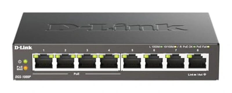D-Link DGS-1008P - Switch de 8 Puertos Gigabit Ethernet 10/100/1000 Mbps y 4 Puertos PoE - Imagen 2