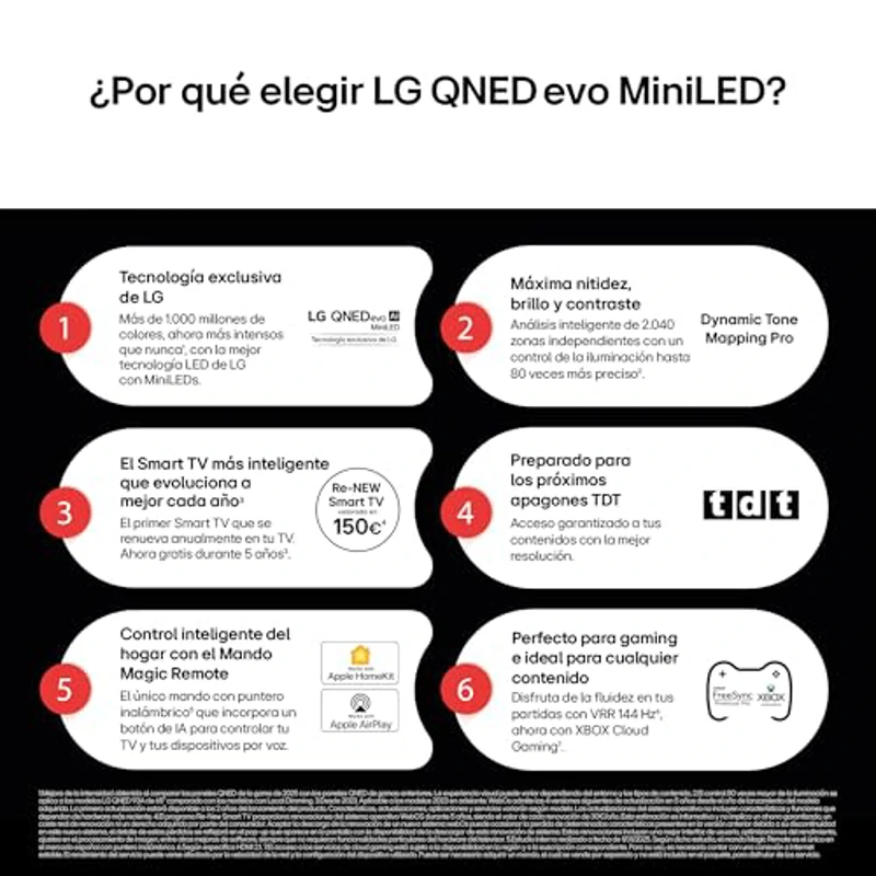 LG 43QNED84A6C - TV 43", 4K QNED EVO, Smart TV, WebOS 25, Procesador Potente e Inteligente, Super Upscaling, Dolby Dilgital Plus, Alexa/Google Assistant, Negro - Imagen 3