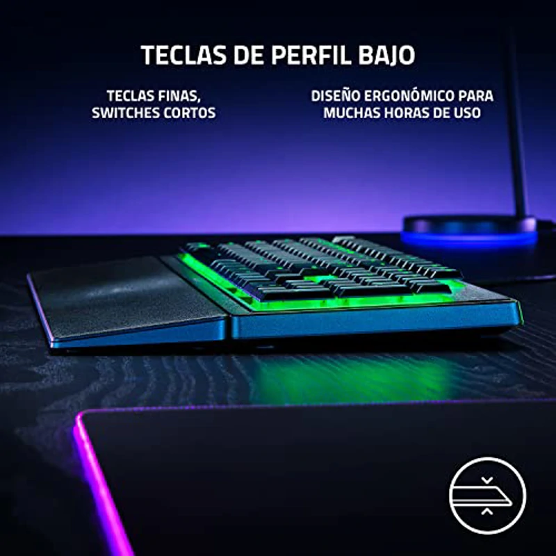 Razer Ornata V3 X - Teclado para Juegos de Perfil Bajo - Interruptores de Membrana Silenciosos (Teclas con Recubrimiento UV, Diseño Duradero y Resistente a Derrames, Ergonómico) Diseño US | Negro - Imagen 2