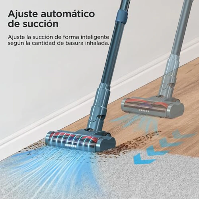 HAIMEEC Aspiradora Sin Cable 6 en 1, Motor de 120,000 RPM, MAX 50Min Filtro HEPA 5 Aspiradora con Pantalla Táctil, Cepillo Antienredos, Modo Antiacaros Aspirador de Mano, Adecuada para Pisos/Pelo - Imagen 3
