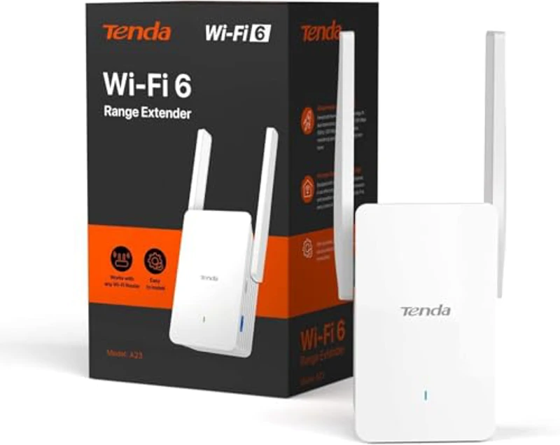 Tenda Wi-Fi 6 Repetidor WiFi AX1500Mbps Extender, Amplificador Cubre hasta 150m², 1 Puerto Gigabit Ethernet, WPS, Modo Ap, Indicador LED, Compatible con Todos los Routers, A23 - Imagen 1
