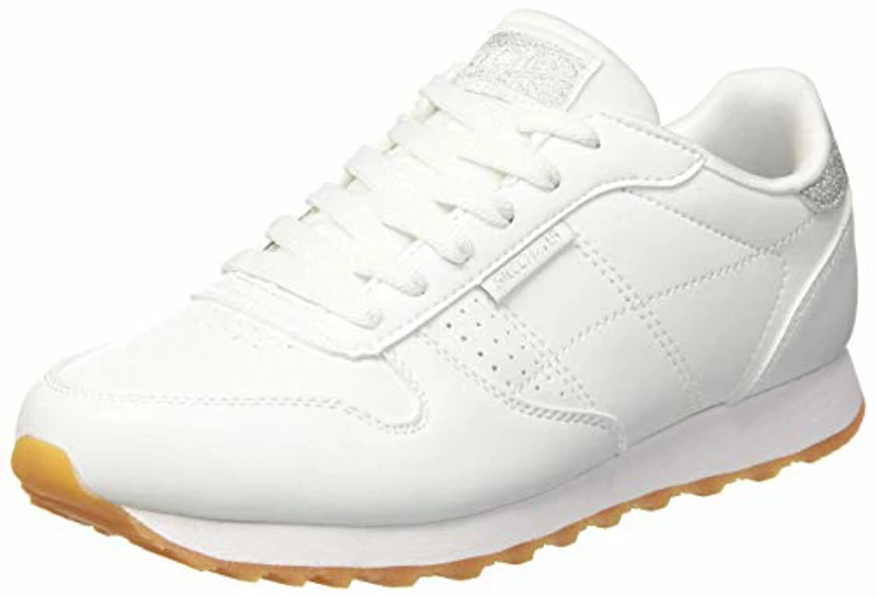 Skechers OG 85 OLD SCHOOL COOL, Zapatillas para Mujer, Blanco (White Duraleather/ Silver Glitter Trim), 39 EU - Imagen 2