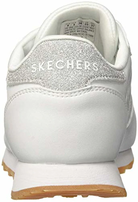 Skechers OG 85 OLD SCHOOL COOL, Zapatillas para Mujer, Blanco (White Duraleather/ Silver Glitter Trim), 39 EU - Imagen 3