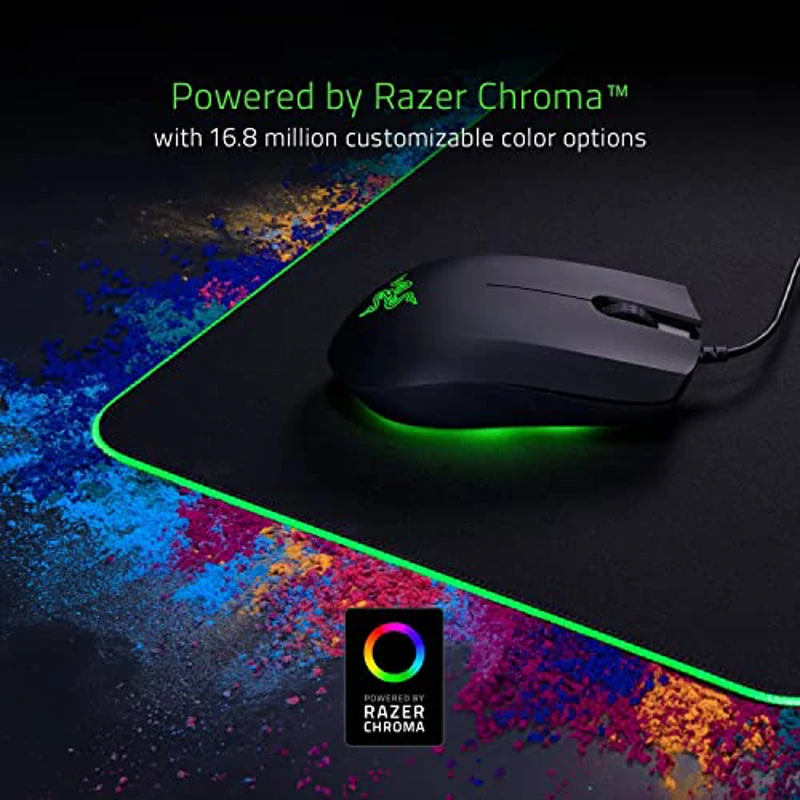 Razer Goliathus Chroma - Alfombrilla de ratón suave para juegos con iluminación RGB (soporte para cables, superficie de tela, antideslizante, borde cosido, optimizada para todos los ratones) Negro - Imagen 3