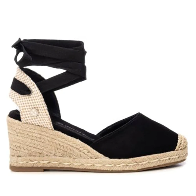 XTI - Sandalias con Cuña Mujer Negro - Calzado Cómodo y Versátil - Moda casual - Modelo 14384102 (Talla 40) - Imagen 1