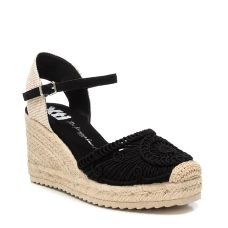 XTI - Sandalias con Cuña Mujer Negro - Calzado Cómodo y Versátil - Moda casual - Modelo 14384503 (Talla 39) - Imagen 3