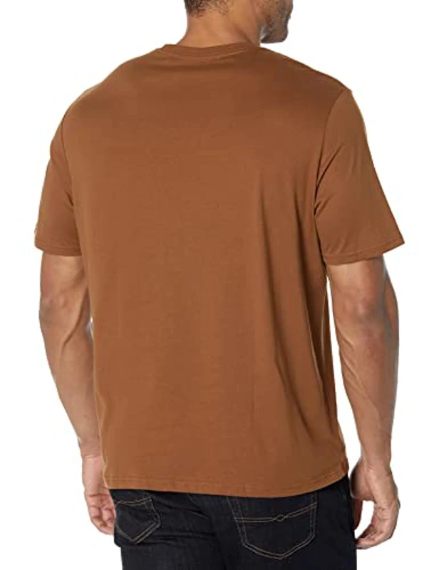 Amazon Essentials Camiseta de Cuello Redondo de Algodón, Manga Corta, Corte Clásico Hombre, Pack de 2, Marrón/Negro, M - Imagen 3