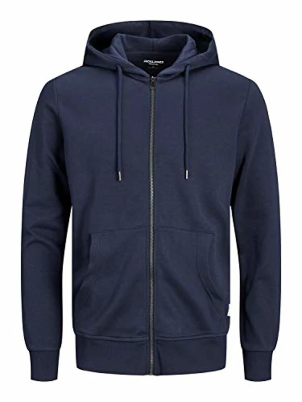 JACK & JONES Zip Hoodie Plain Zip Hoodie Navy Blazer XL Navy Blazer XL - Imagen 1