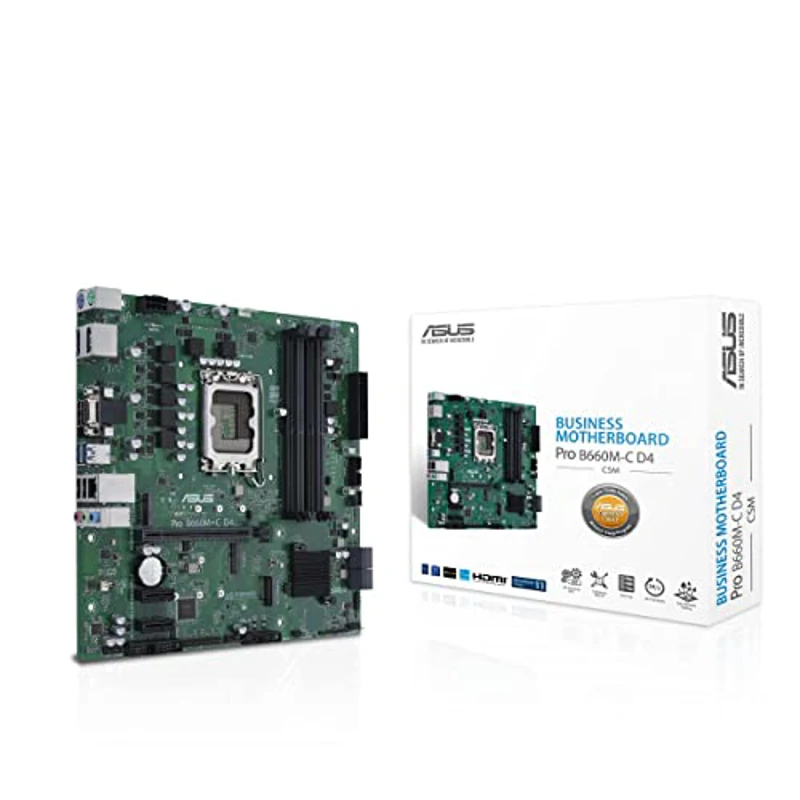 ASUS Technology Holland B.V. Pro B660M-C D4-CSM Placa Base mATX, Intel B660, LGA1700, DDR4, PCI 4.0, LAN Intel 1Gb Realtek 7.1 Surround, 2xM.2, 4xSATA 6GB/s, USB 3.2 Gen 1 Control Center Express Negro - Imagen 1