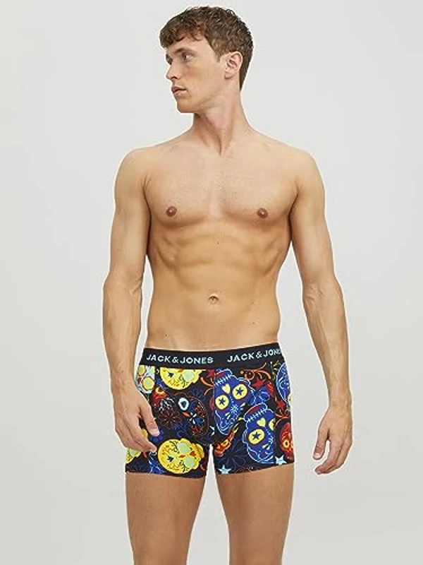 JACK & JONES Hombre Jacjames Trunks 3 Pack Bóxer,Black/Yellow,L - Imagen 3