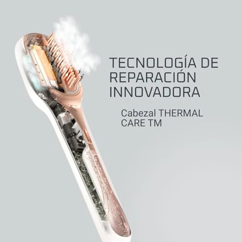 Rowenta Hair Therapist - Cepillo reparador a vapor con tecnología Thermal Care, repara hasta el 78% del daño capilar, cerdas naturales para un cabello suave y brillante CF9920 - Imagen 3
