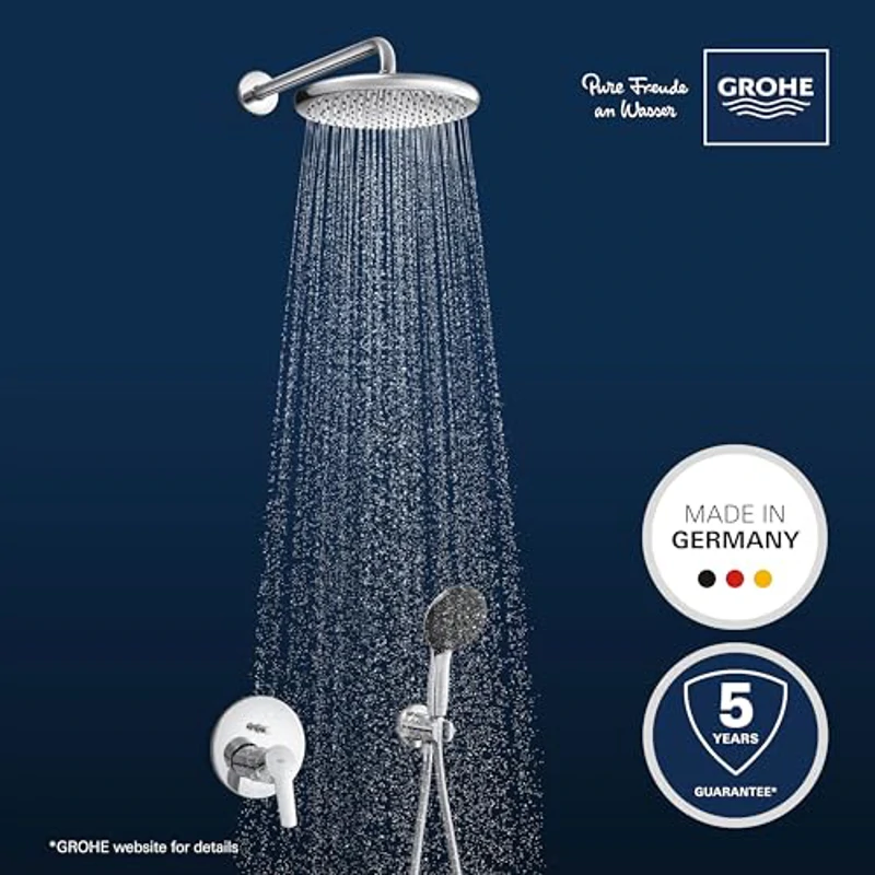 GROHE Start 250 Sistema de ducha empotrado (caja de instalación universal, conjunto de ducha mural, 2 tipos de chorro, manguera de ducha de 1.500 mm), Cromo 25292000 - Imagen 2
