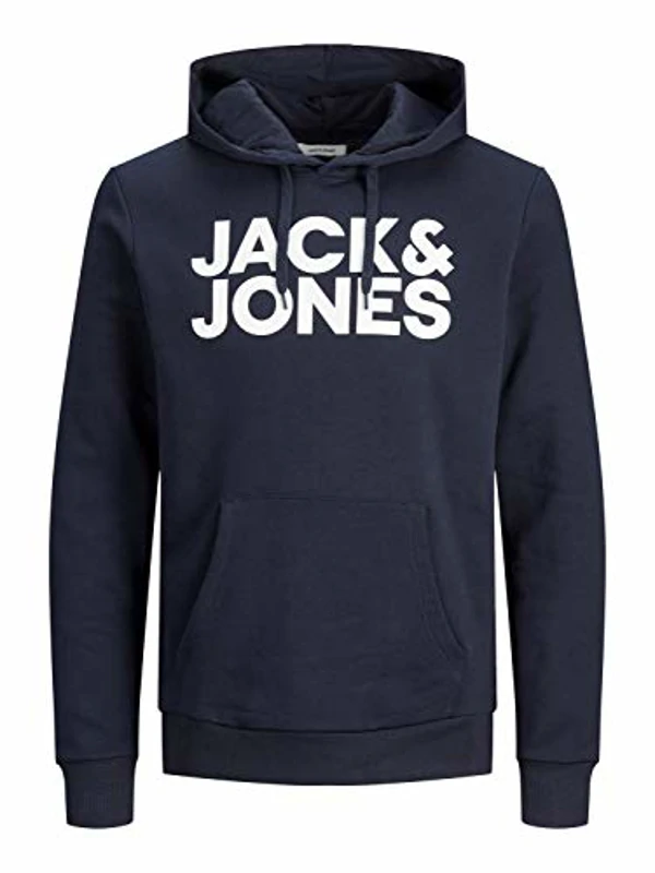 JACK & JONES Jjecorp Logo Sweat Hood Capucha, Navy Blue Detail 3, XXL para Hombre - Imagen 1