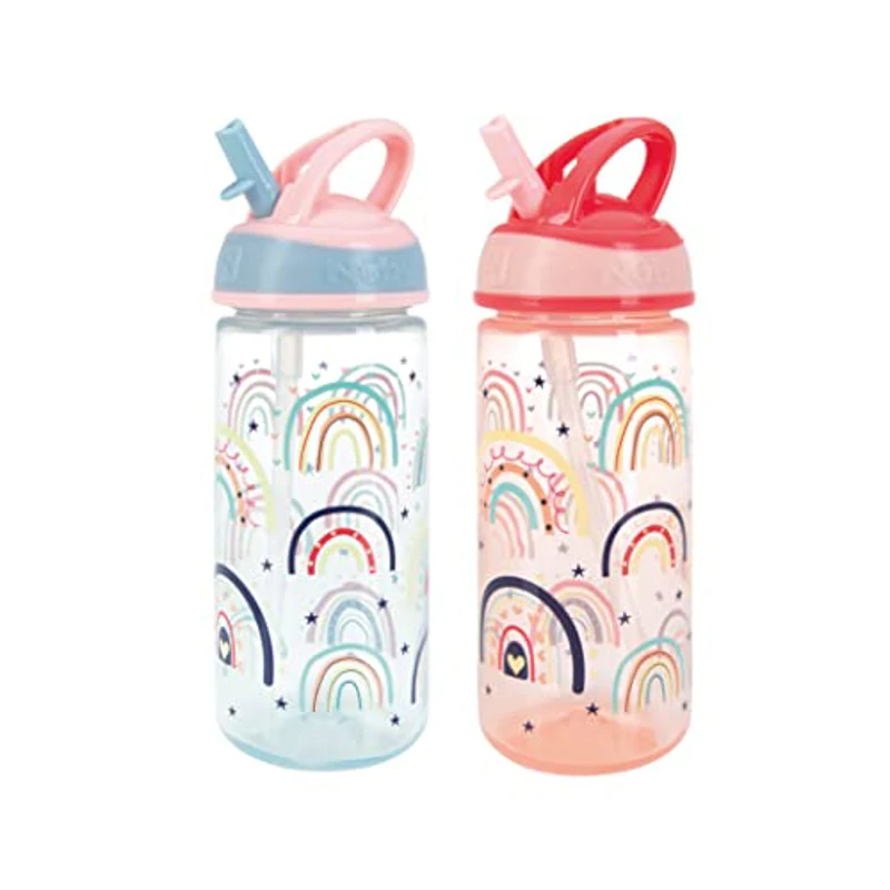 Nuby Botella de agua Super Flip, antiderrames, activa para bebés pequeños, 540 ml/19 oz, asa de transporte, flujo libre, apta para lavavajillas y esterilizador, vaso adecuado para más de 18 meses - Imagen 1