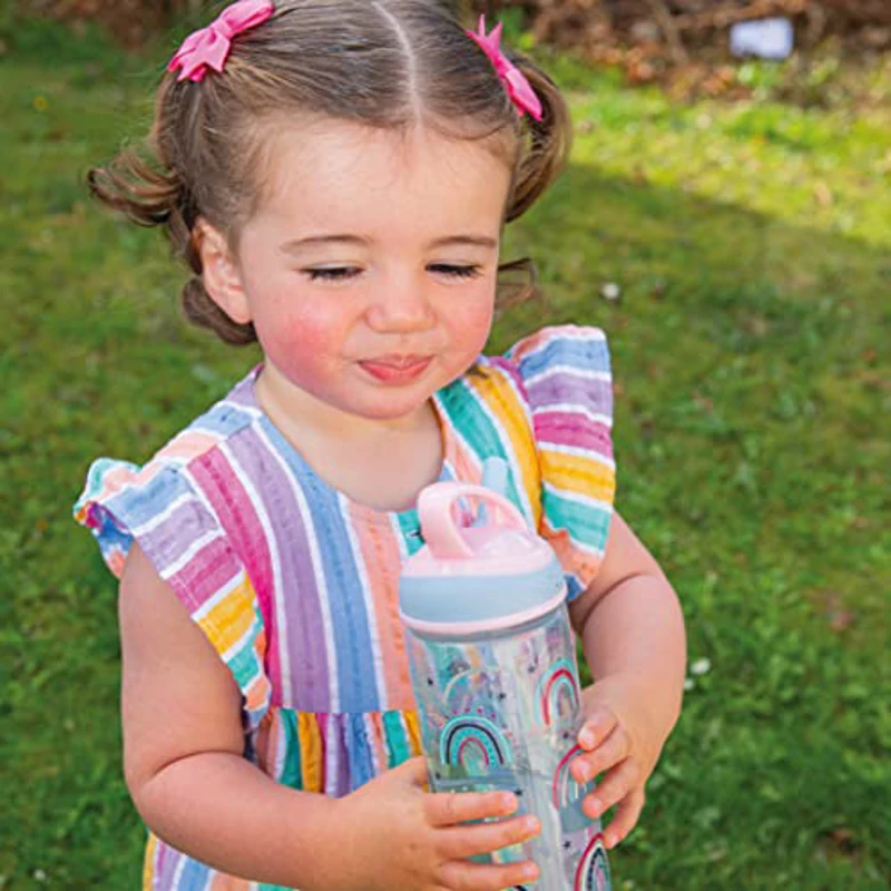 Nuby Botella de agua Super Flip, antiderrames, activa para bebés pequeños, 540 ml/19 oz, asa de transporte, flujo libre, apta para lavavajillas y esterilizador, vaso adecuado para más de 18 meses - Imagen 3